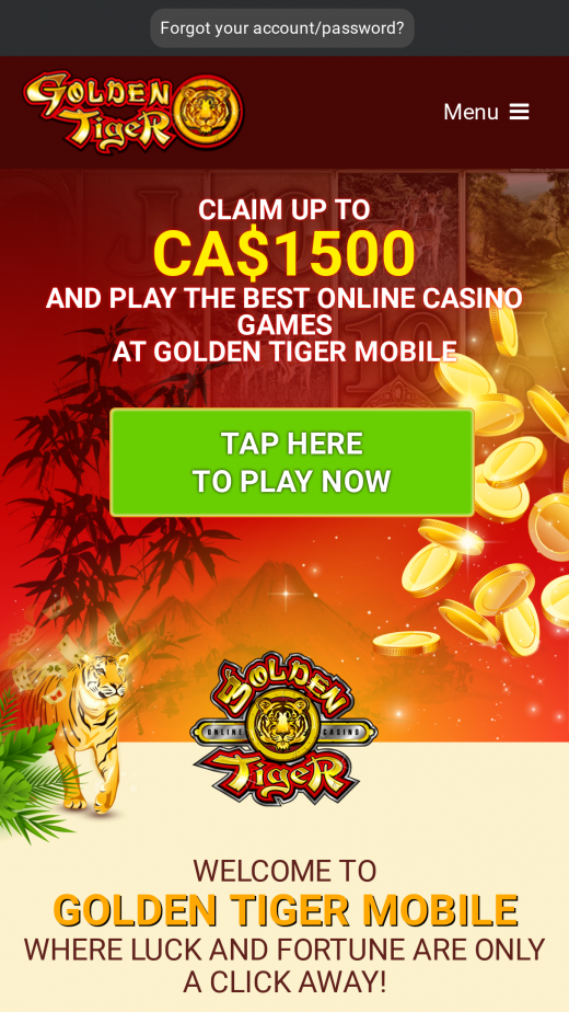 golden tiger casino 1500 free